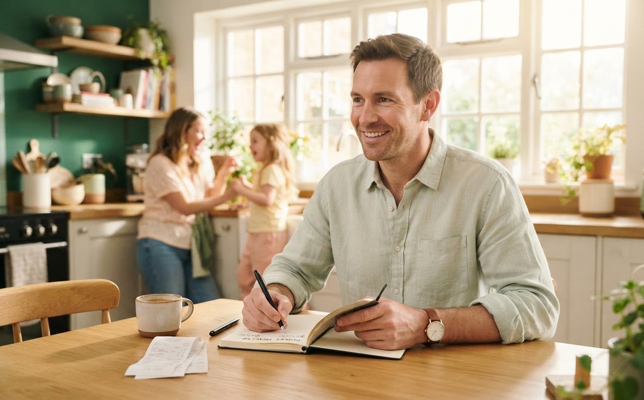 A father tracks a petrol purchase as part of his household budget — www.changeyourlife.money