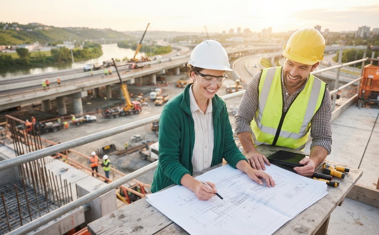 Civil engineer reviewing plans at an infrastructure project — www.changeyourlife.money
