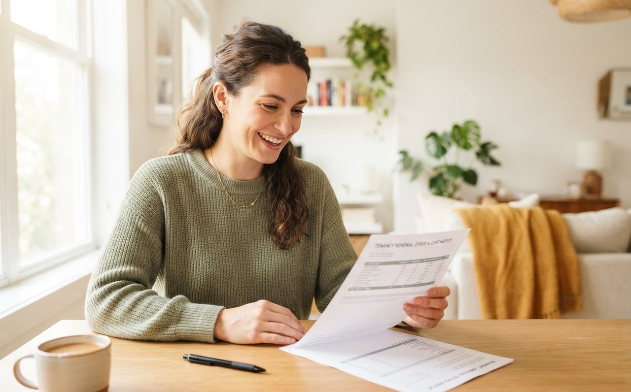 A renter reviewing a housing cost notice at home — www.changeyourlife.money