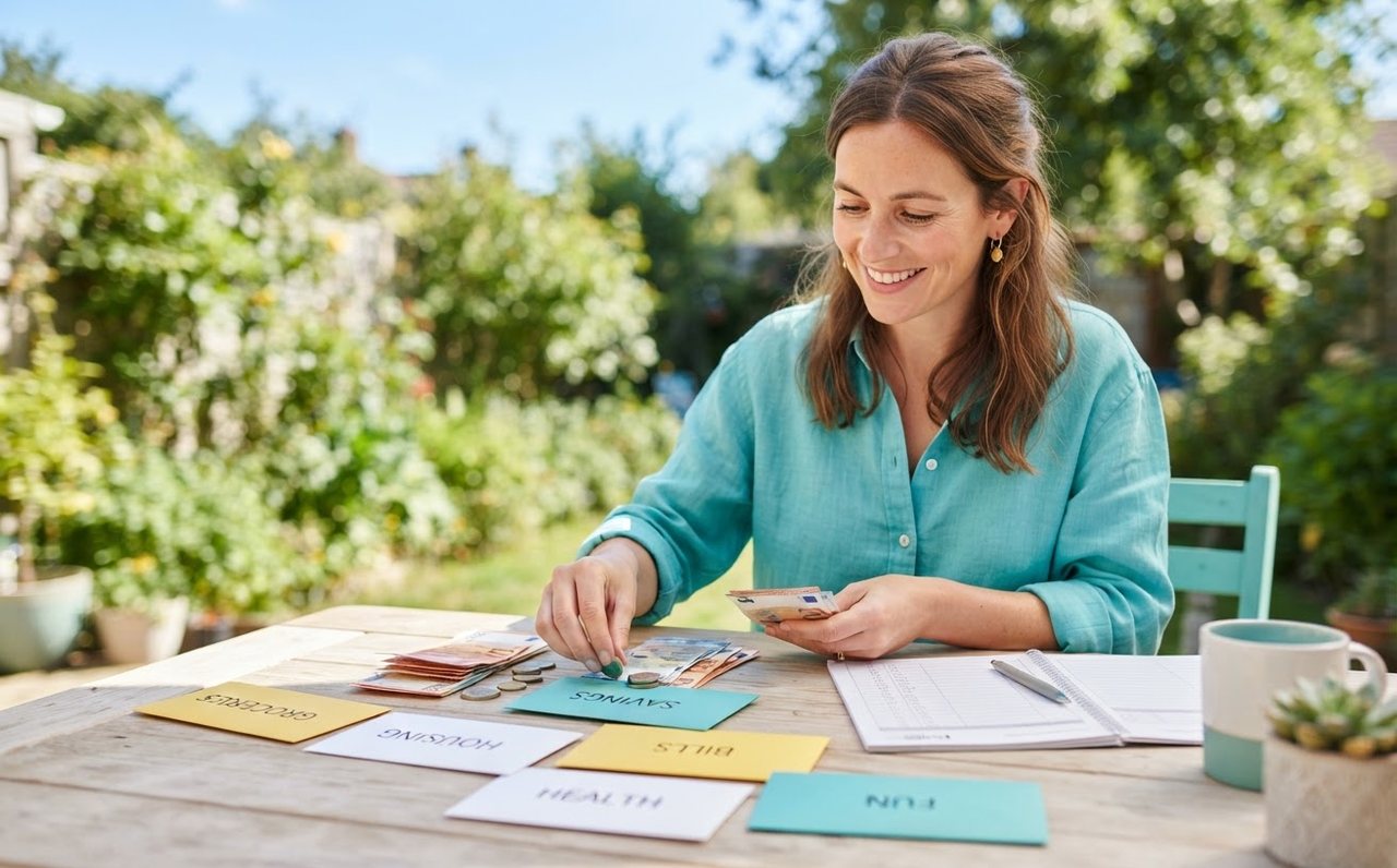 A parent sorting a household budget into spending categories — www.changeyourlife.money