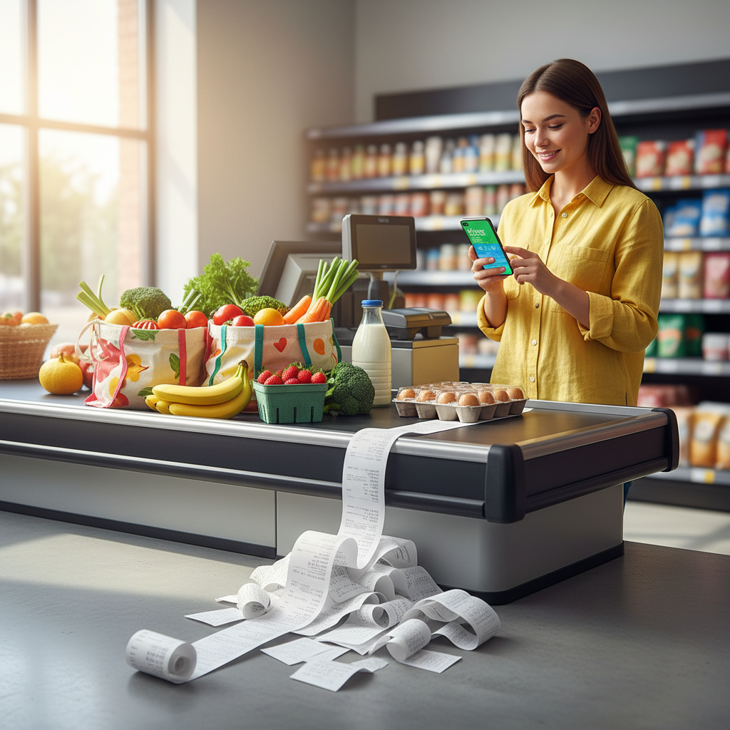 A parent sorting bills and grocery receipts at a kitchen table after work — www.changeyourlife.money