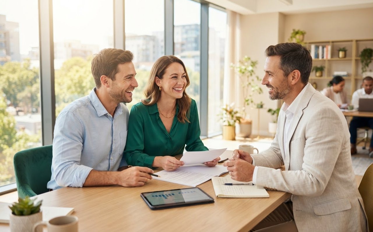 Borrowers discussing refinance options with a mortgage professional — www.changeyourlife.money