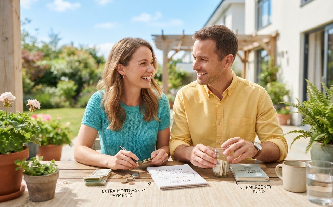 Homeowner balancing extra mortgage payments with emergency savings — www.changeyourlife.money